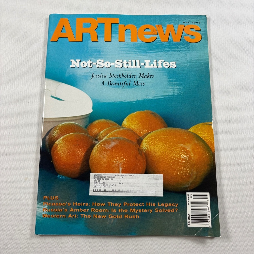 ARTnews Magazine May 2003 Still Life Jessica Stockholder Picasso